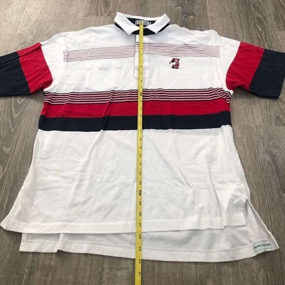 Vtg 80s Aureus Mickey Mouse Golf Short Sleeve Polo Shirt Medium Red White Blue - Picture 10 of 10